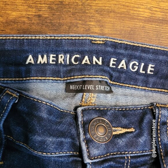 American Eagle Jeans 8 L Jegging Mid Rise Next Level Stretch Dark Wash Denim - Picture 4 of 14